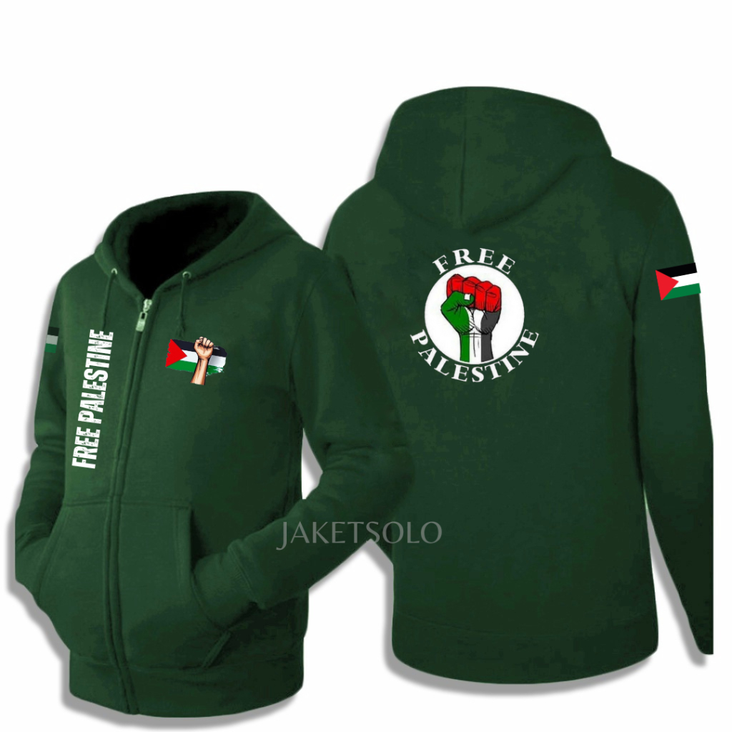 JAKET HOODIE PALESTINA / FREE PALESTINE / SAVE PALESTINE / JAKET HODIE RESLETING