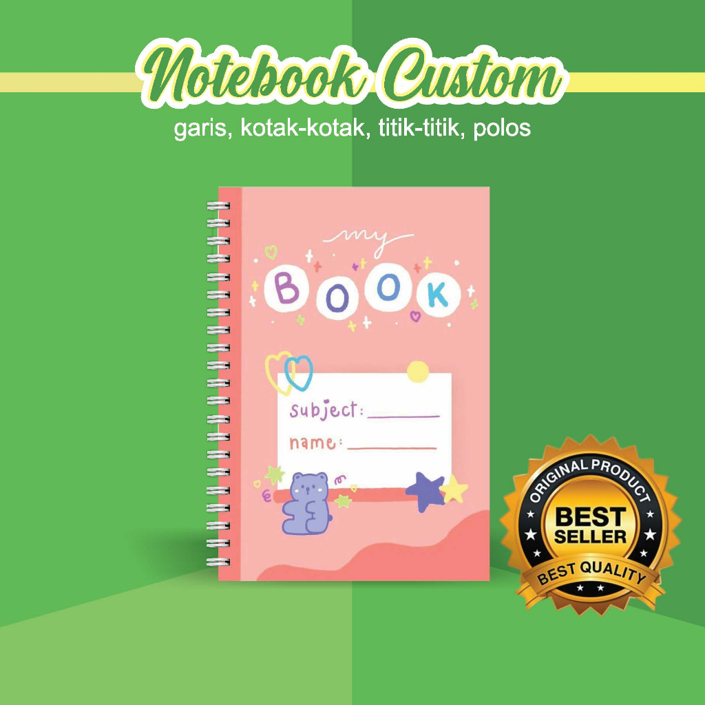 

NOTEBOOK A5 CUSTOM CATATAN/JURNAL BOOKPAPER GRID/KOTAK2#DOTTED/TITIK2#BLANK/POLOS