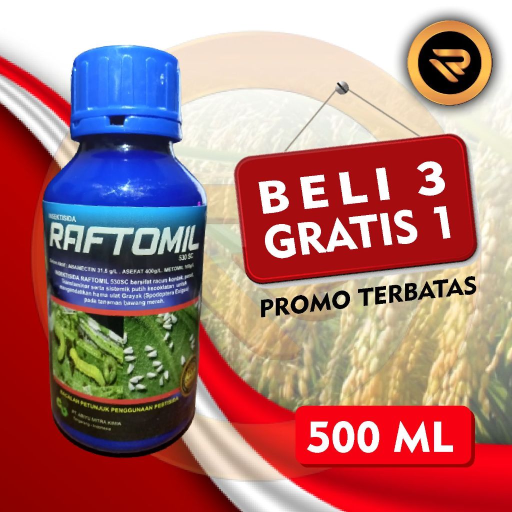 RAFTOMIL 500ML 530SC INSEKTISIDA ABAMEKTIN/ASEFAT/METOMIL