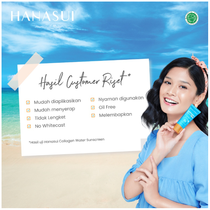 Sunscreen Hanasui SPF 50 BPOM | Hanasui Collagen Water Sunscreen SPF 50