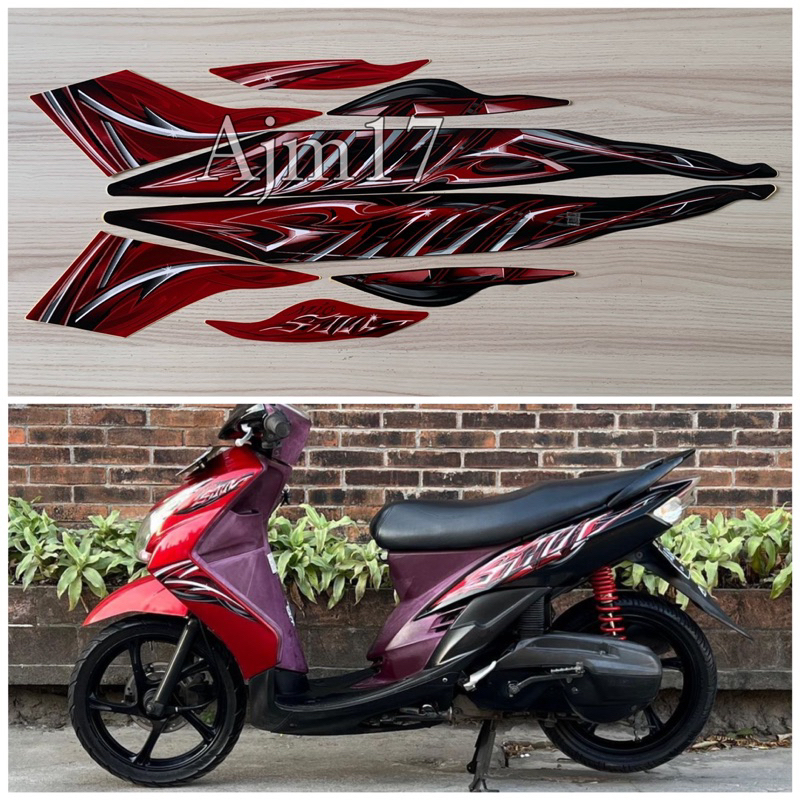 STIKER STRIPING MIO SOUL 2011 MERAH
