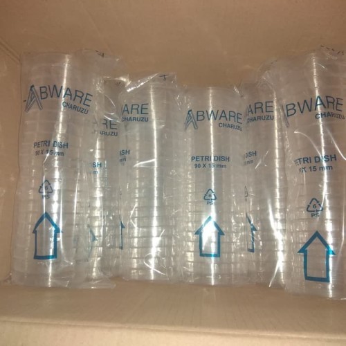 Cawan Petri plastik / Petri Dish Disposable 90x15mm STERIL @20 PCS