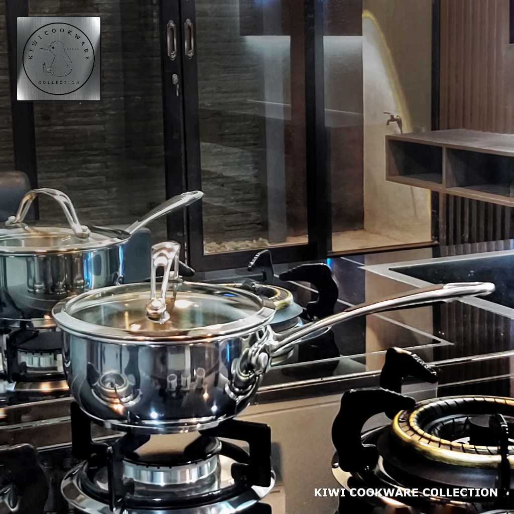 Sauce Pan 14cm Panci Susu Stainless Steel Premium Tebal Ex Brand Cookworks LovelynaStore KiwiCookwar