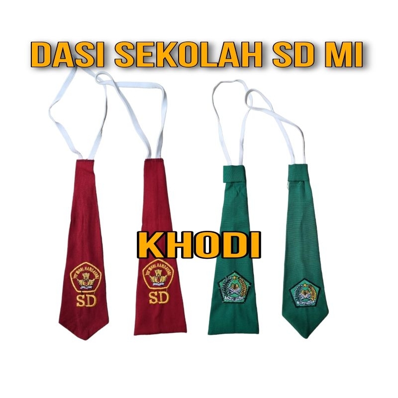 Dasi sekolah SD Mi anak laki laki dan perempuan Dasi sekolah SD Mi Logo bordir