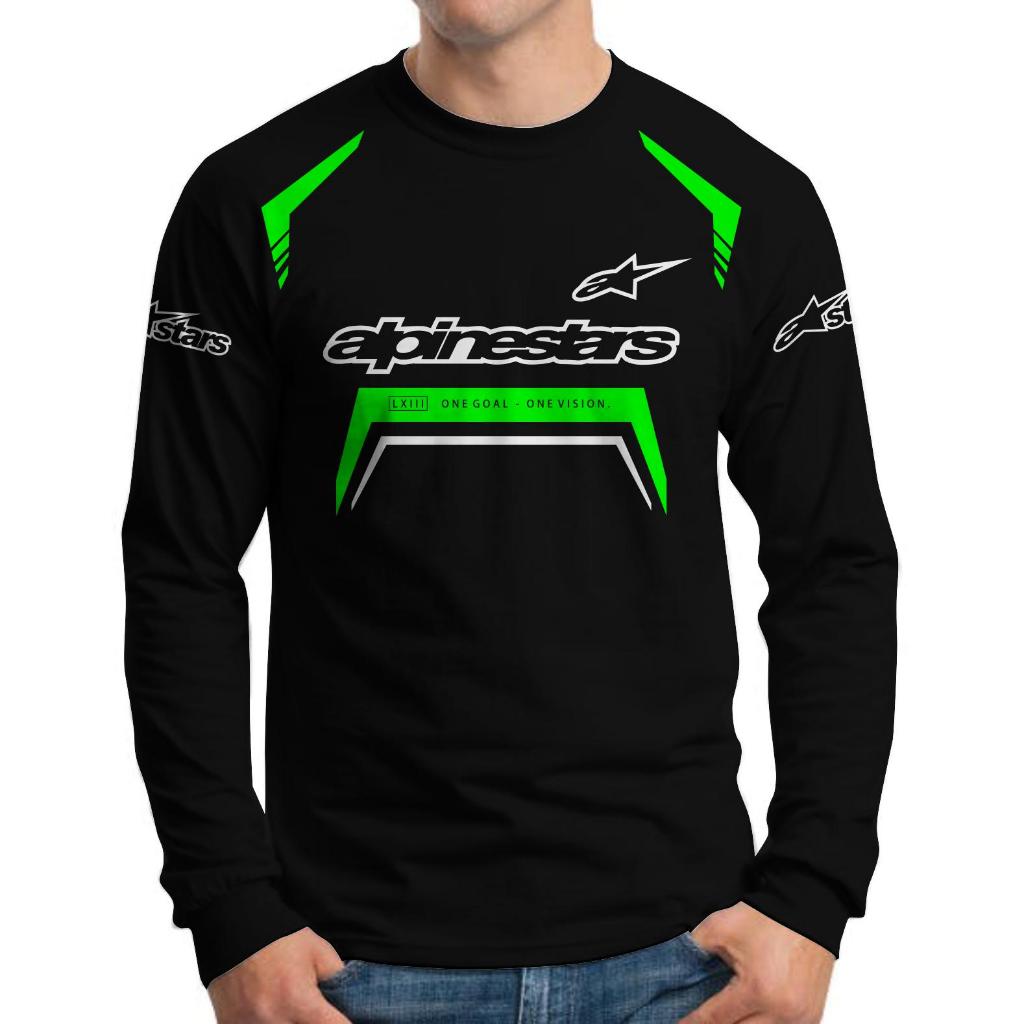kaos lengan panjang pria distro motogp mandalika , kaos lengan panjang motor balap racing otomotip