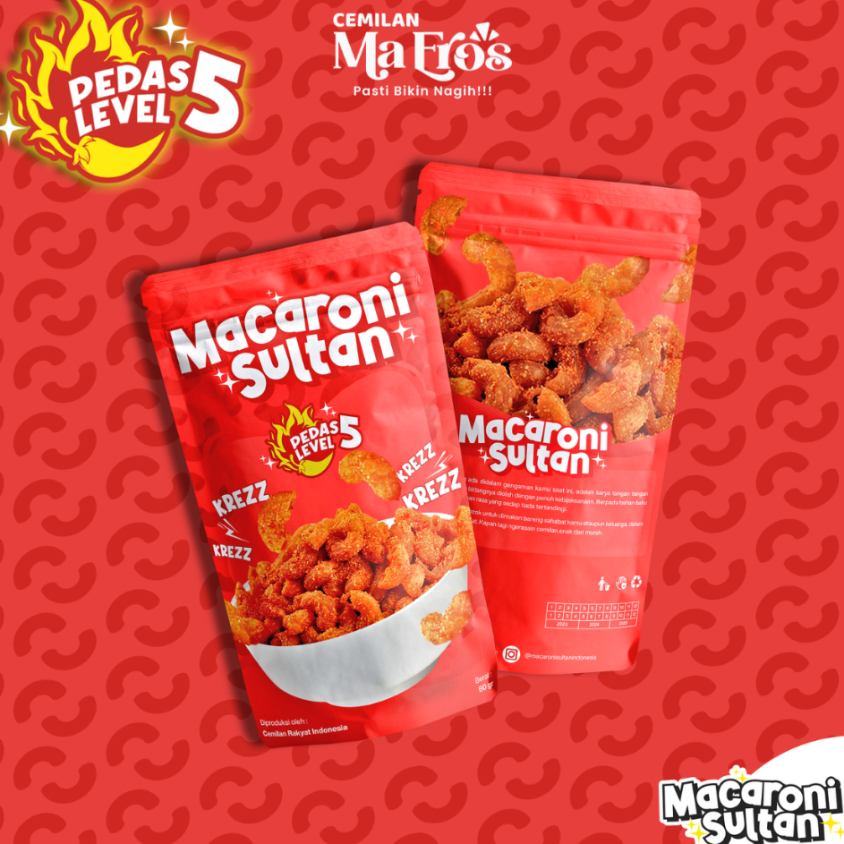 

➷➷✻✫ Cemilan MaEros | MACARONI SULTAN Kemasan 50gr | Cemilan Viral Cemilan Keluarga Kekinian | Bisa COD Readystock