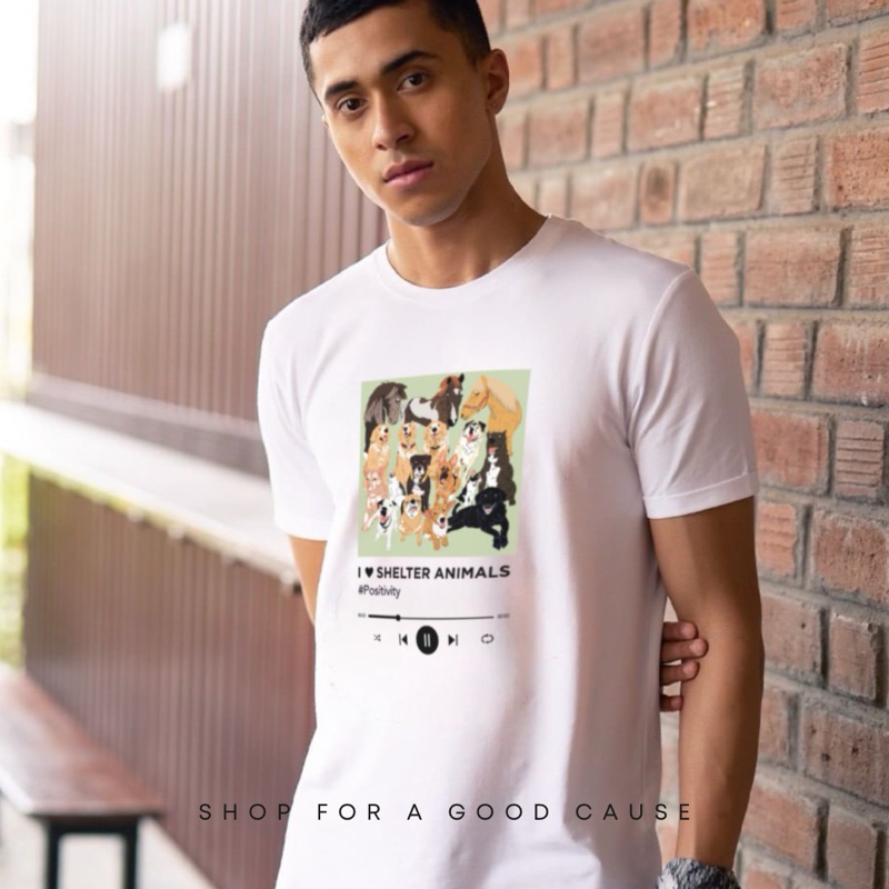 Tshirt JAAN Shelter Animals #Positivity Playlist