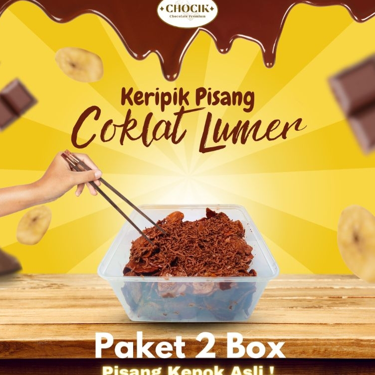 

Terlaku. Keripik Pisang Cokelat Lumer Banana Chips Lumer 2Box →➘✹