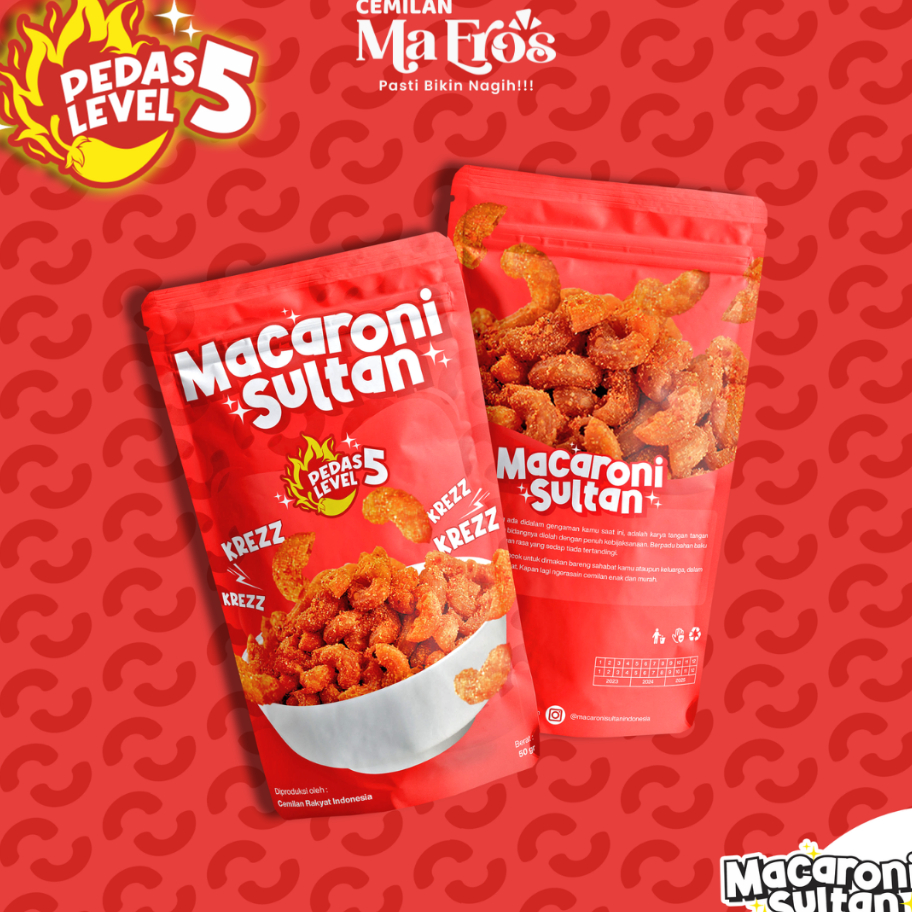 

Terlaris Cemilan MaEros | MACARONI SULTAN Kemasan 50gr | Cemilan Viral Cemilan Keluarga Kekinian | Bisa COD
