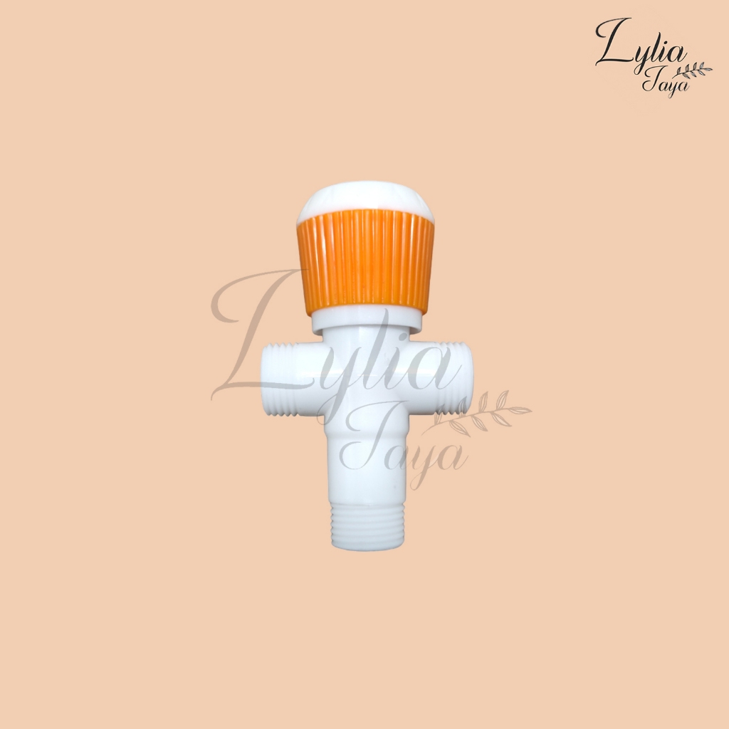 Stop Kran Air Cabang Kran Closet Engkol Putar Bahan Plastik SLT-228