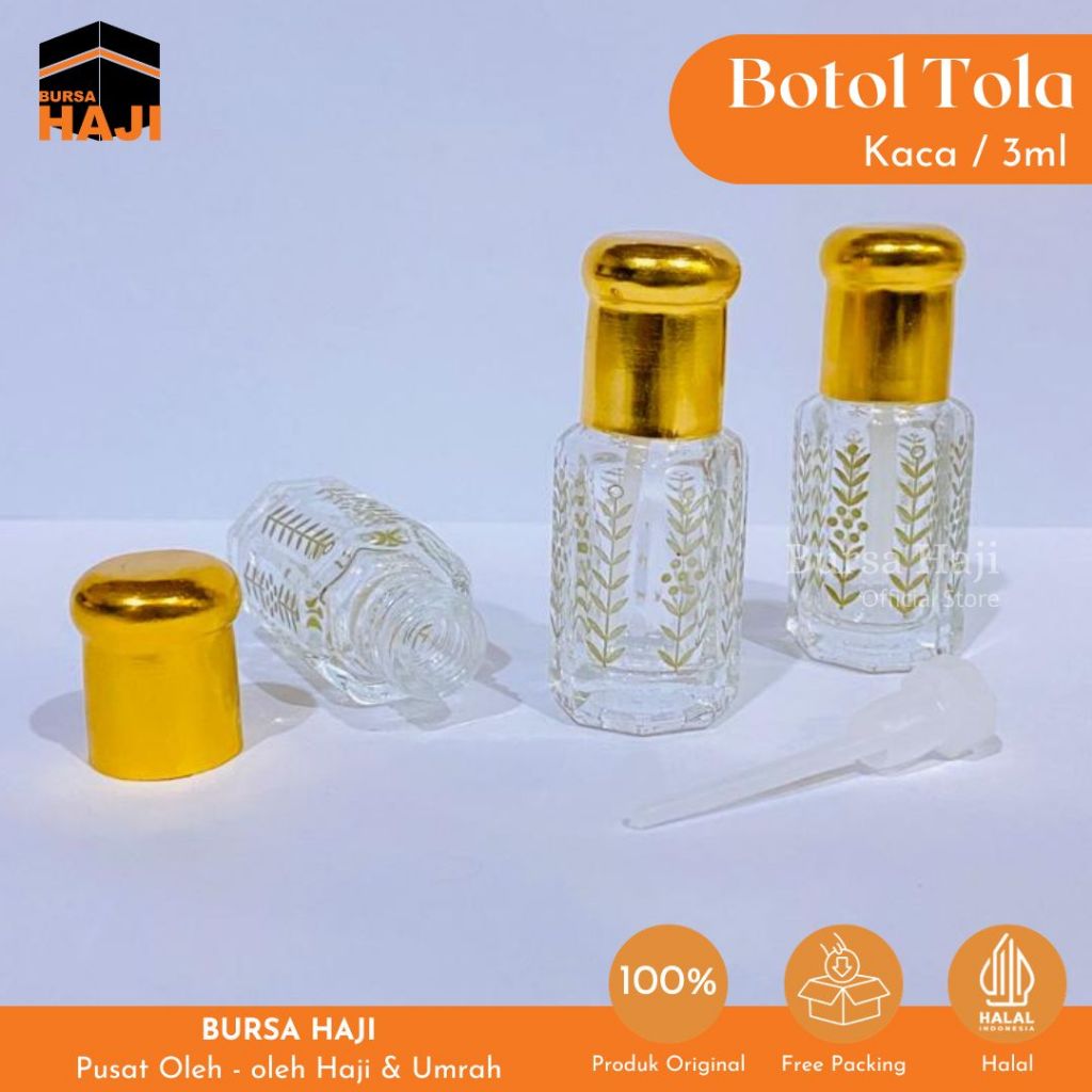 1LUSIN BOTOL TOLA Kosong Kaca 3ml & 6ml Botol Kosong Tola Stick Padi Harga Perlusin