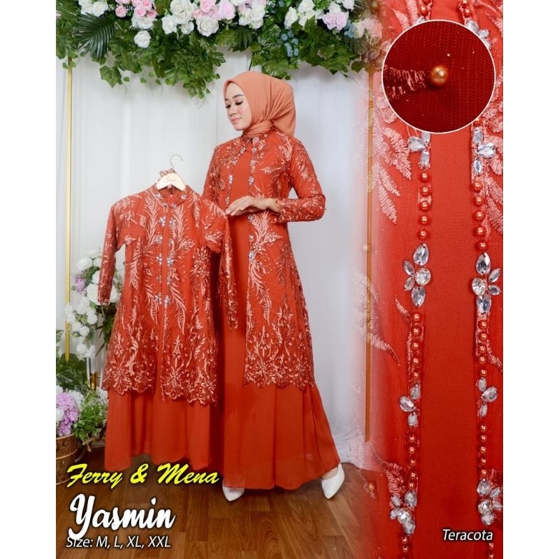 Gamis Kebaya Couple Ibu Anak yasmin/Gamis Kebaya Couple /Gamis Kebaya Couple Keluarga/Gamis  Couple 