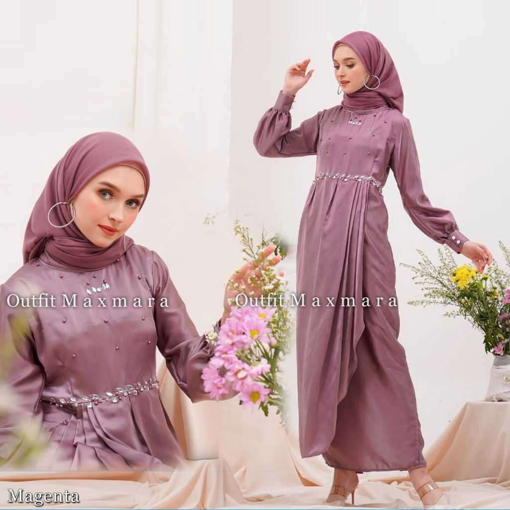 Stella Dress Kondangan Elegan Gamis Brokat Lebaran Bridesmaid Terbaru