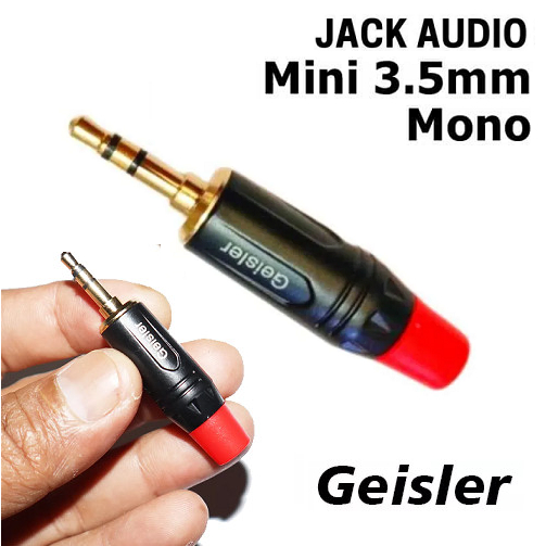 Jack Mini 3.5mm Mono Geisler Gold Plate / Jack Audio Mono Konektor Headphone Headset Hp Laptop