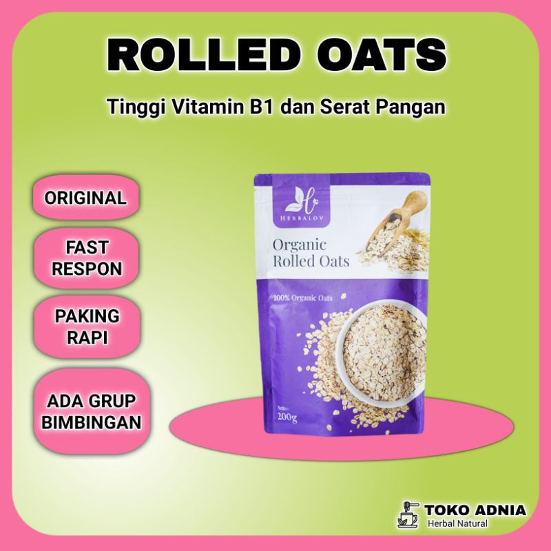 

Organic Rolled Oat Herbalov Makanan untuk Diet Membantu Mengontrol Berat Badan dan Kadar Kolesterol