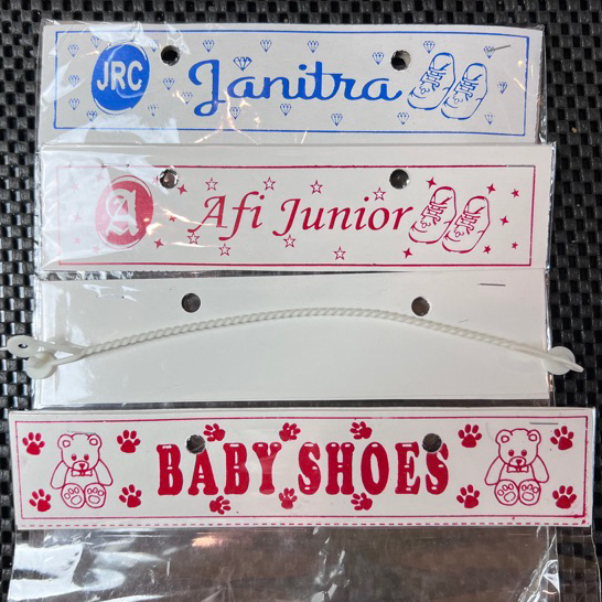 

tas kemasan plastik sepatu bayi janitra tali pelintir