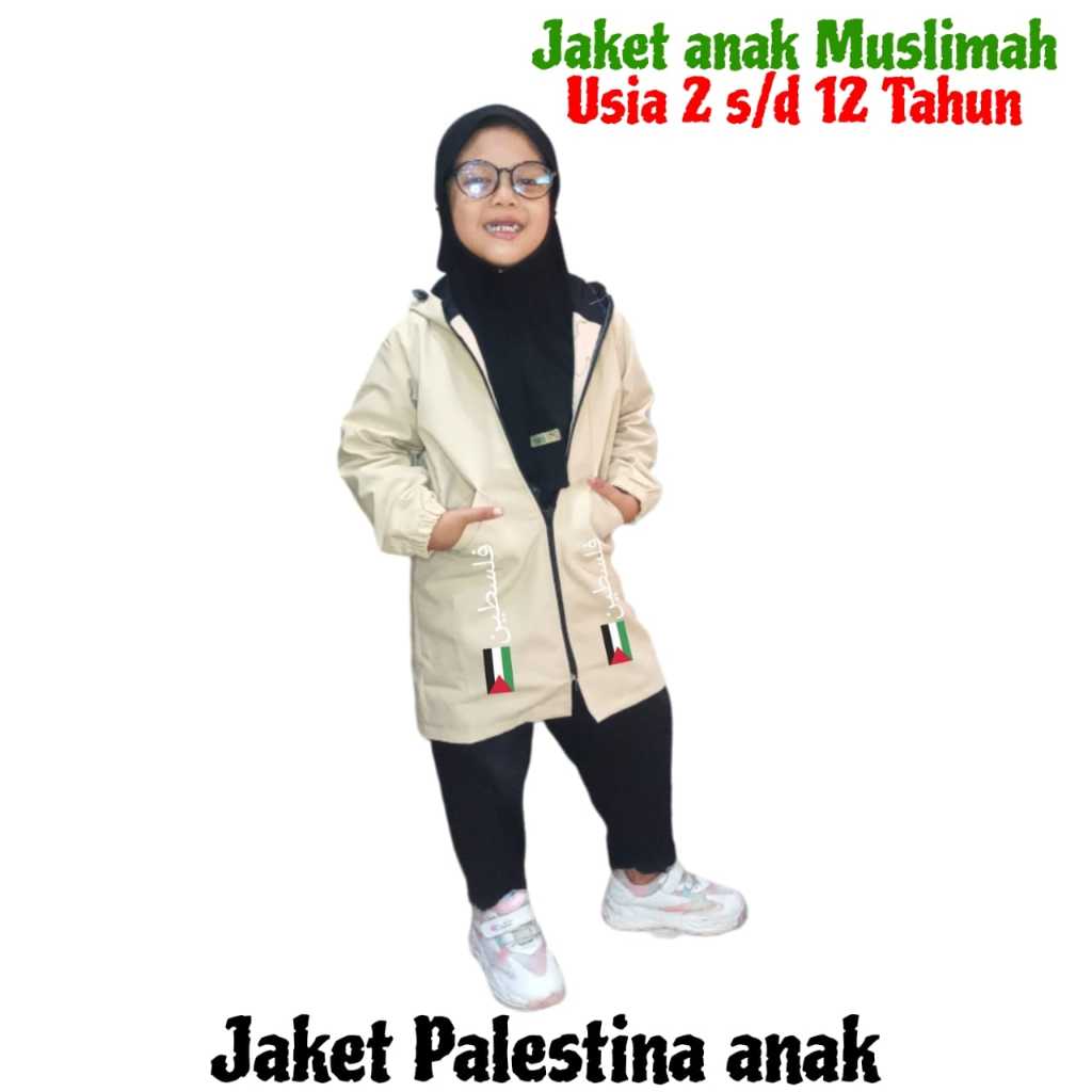 Jacket muslimah anak perempuan Jacket Outer panjang anak perempuan 2-12 thn