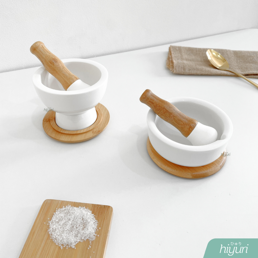 HIYURI mortal & pestle/Tumbukan keramik/ulekan obat/ulekan cabe/alat penumbuk/penumbuk keramik