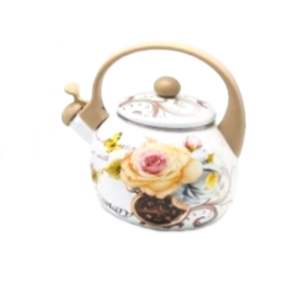 Teko Jadul Motif Bunga Teko Bunyi Enamel Gambar Bunga Kapasitas 2200ML