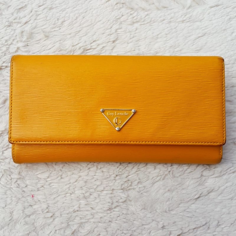 Dompet Wanita Guy Laroche Kuning Kulit Asli