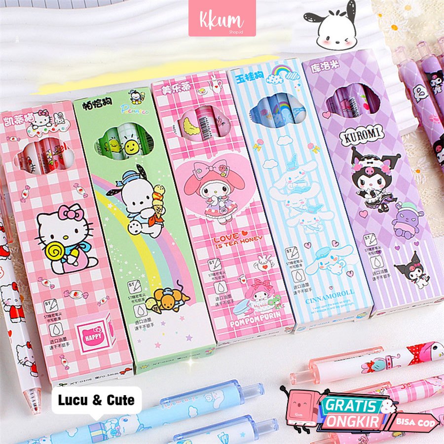 

4PCS pen gel set sanrio/ Pulpen gel mekanik 0.5mm