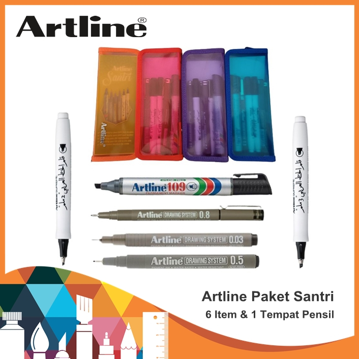 Artline Paket Santri / Artline Paket / Artline Paket Kaligrafi / Paket Balpoint / Spidol