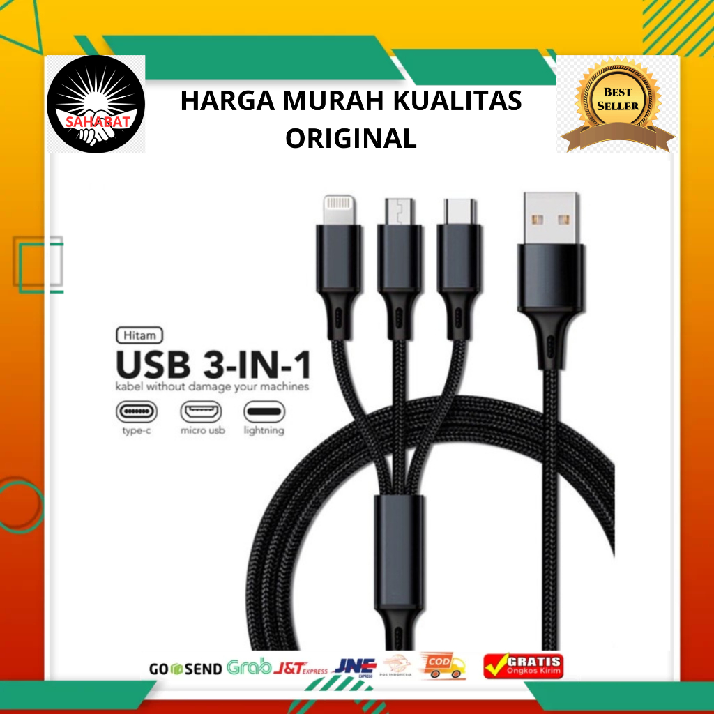 KABEL DATA FAST CHARGING KABEL CHARGER 3IN1