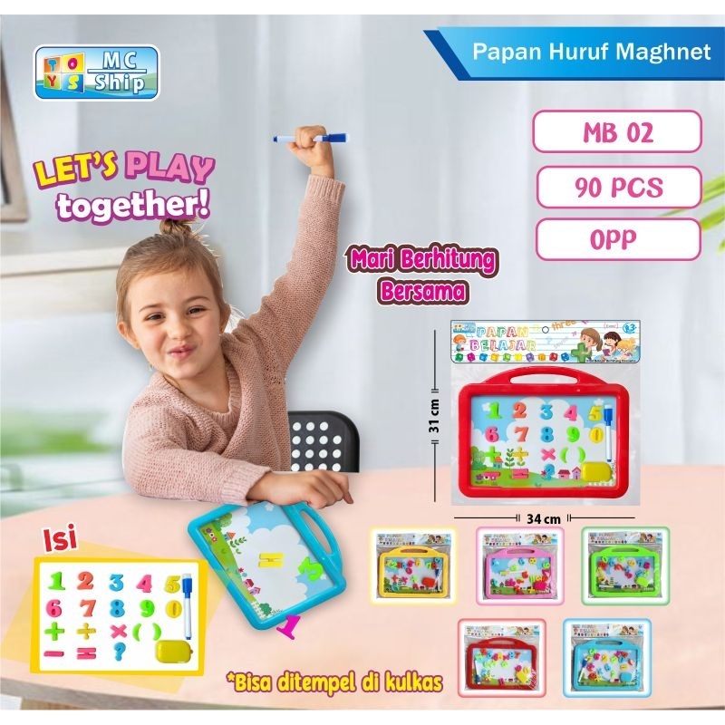 JS mainan papan tulis magnet belajar MB 02 =