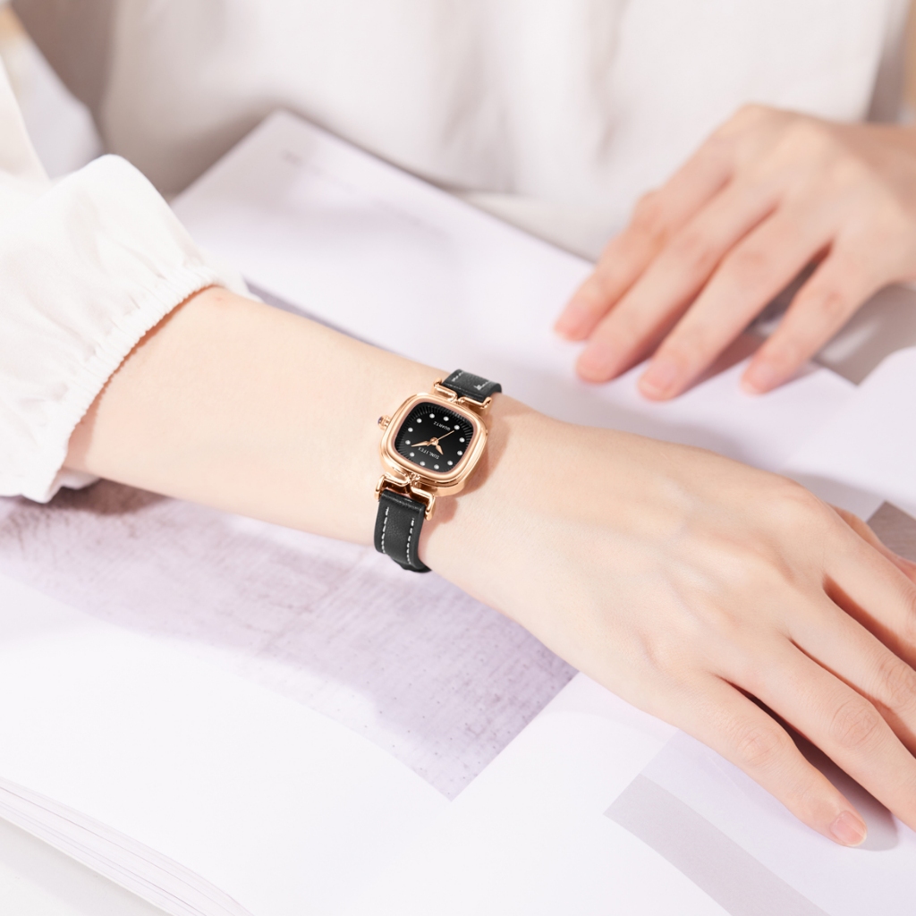 Sunlifex Jam Tangan Wanita Original Korea Retro Anggun Kuarsa Berlian Jam Tangan Cewek-6