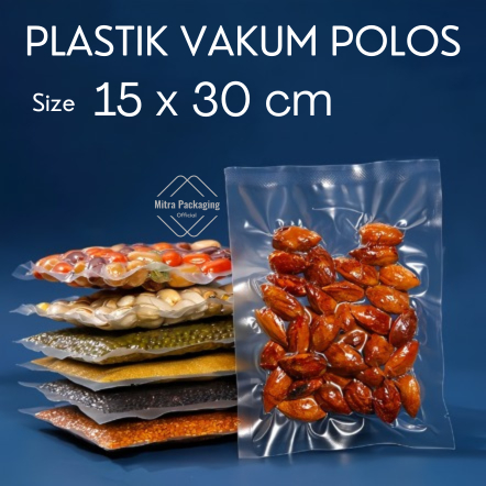 Plastik vakum nylon untuk makanan POLOS vacuum bag plain vacum sealer 15x30cm isi 1 Pack - 100 pcs