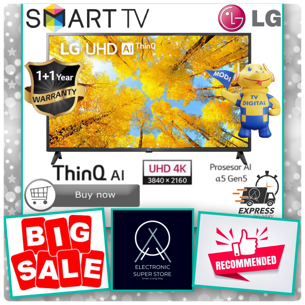 LED LG 43UQ7500PSF 43UQ75 SMART TV 43INCH 4K UHD DIGITAL TV LED LG THINQ AI