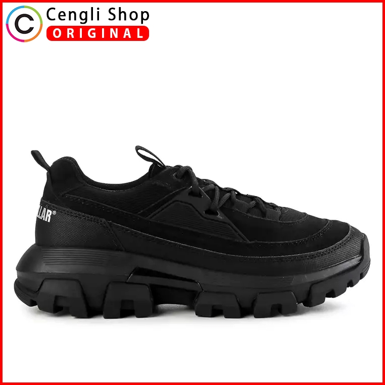 CAT-57 SEPATU CASUAL CATERPILLAR PRIA ORIGINAL SNEAKER SNEAKERS KETS ORI ALL FULL BLACK HITAM POLOS