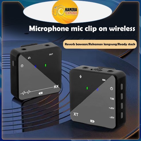 Microphone clip on wireless 2 mikrofon mic wireless clip on mic clip on mic youtuber mic hp youtuber