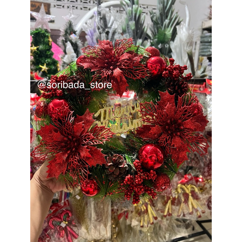 Hiasan Pintu Edisi Natal Impor | Hiasan Pintu Mewah | Hiasan Natal