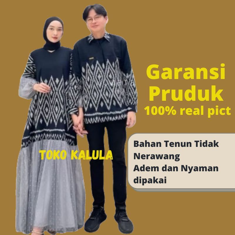trands baju songket couple tenun kondangan etnik pasangan set baju seragam pesta keluaraga  couple i