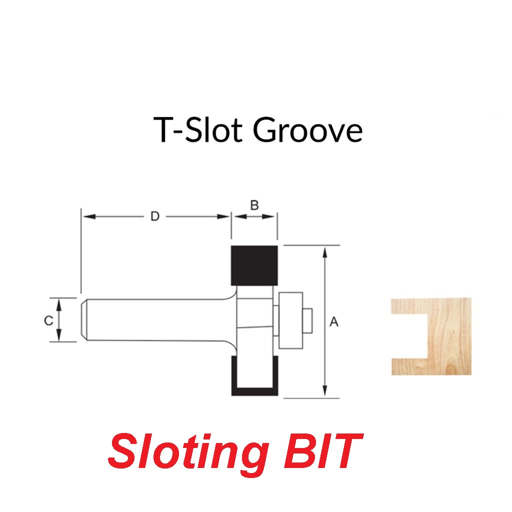 Mata Router Bit/Mata Profil Kayu Sloting Bit/Slotting Bit Cangkul