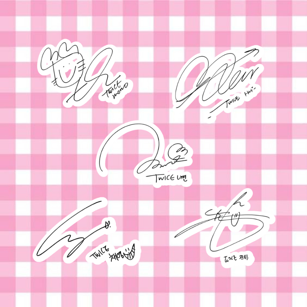 Sticker Transparan Twice Signature Sign Tanda Tangan TTD