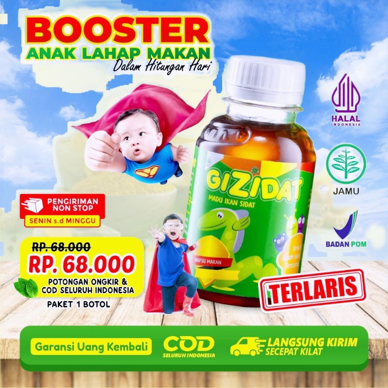 

GIZIDAT Madu Gemuk Anak - Vitamin Penambah Nafsu Makan Anak - Daya Tubuh / Penambah Berat Badan Anak