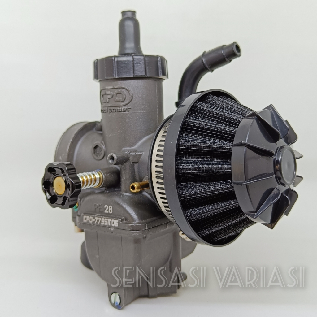 Filter Karbu Mahkota Mini Hitam  Variasi Anti Air Waterproof Universal Cocok Untuk Semua Motor