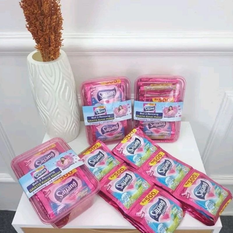 (24sachet) liquid Detergen sayang Rose 20ml / DETERGEN SAYANG 20 ML [24 SACHET]