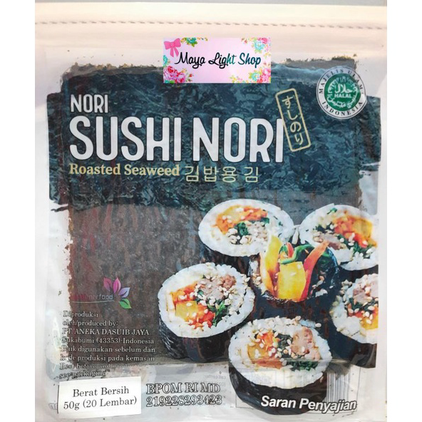 

(Terbaik) Nori sushi isi 20 lembar halal termurah rumput laut bahan sushi kimbap bento manjun seaweed tokinori sushi nori tokinori java