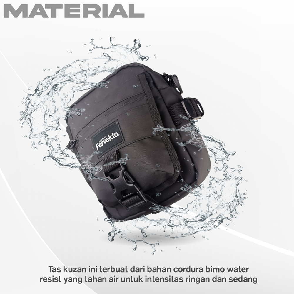 Tas Selempang Fervekto KUZAN slempang selendang slendang sling bag Distro Premium Anti air Waterproof Keren Murah Terbaru Cowok Pria