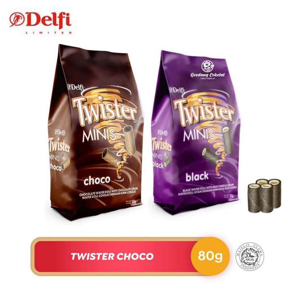 

[PGO] Delfi Twister Minis Chocolate Black Vanilla Cokelat 70gr