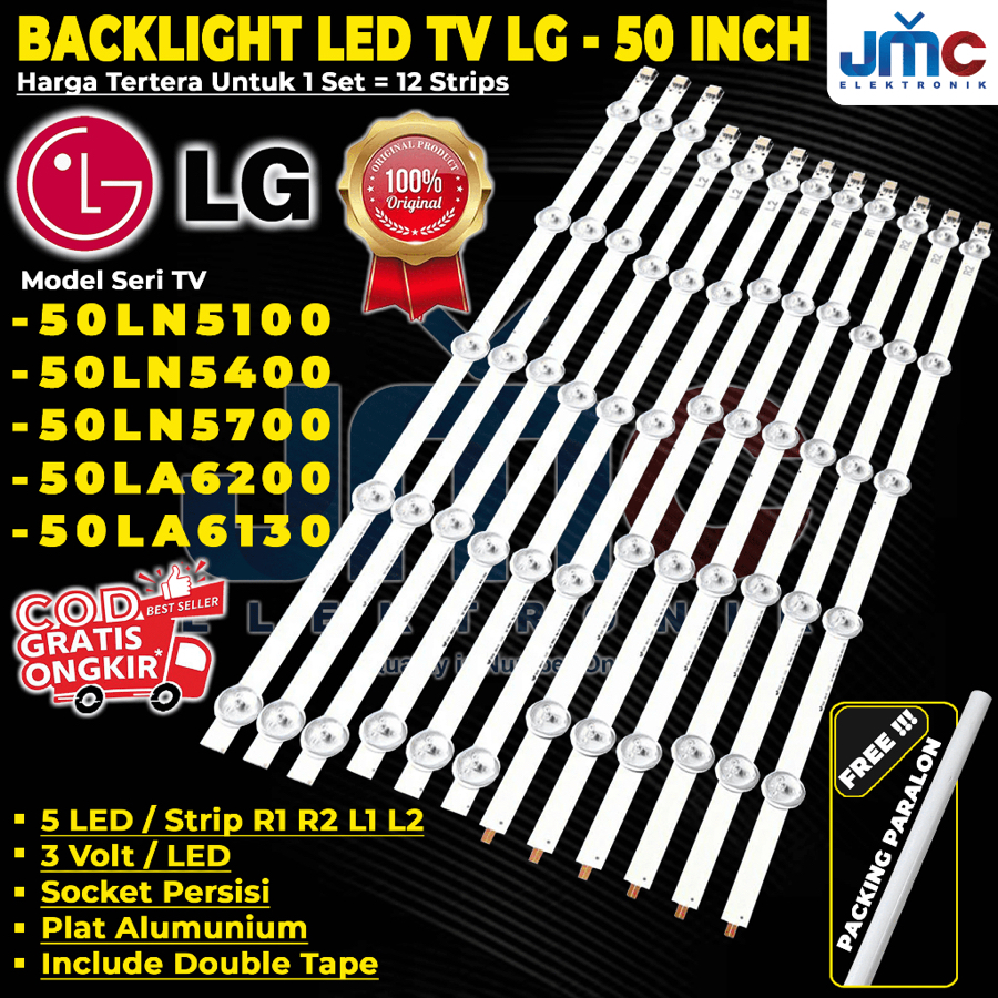 BACKLIGHT TV LED LG 50 INCH 50LN5100 50LN5400 50LN5700 50LA6200 50LA6130 LAMPU BL 50IN 50LN 50LA