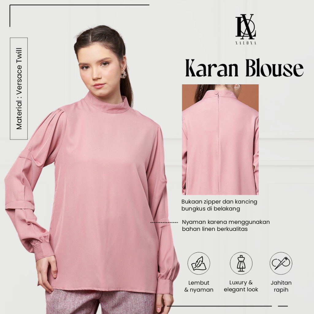 XALOXA KARAN SABILA BLOUSE | Baju Atasan Wanita Bahan VERSACE TWILL | Size Reguler