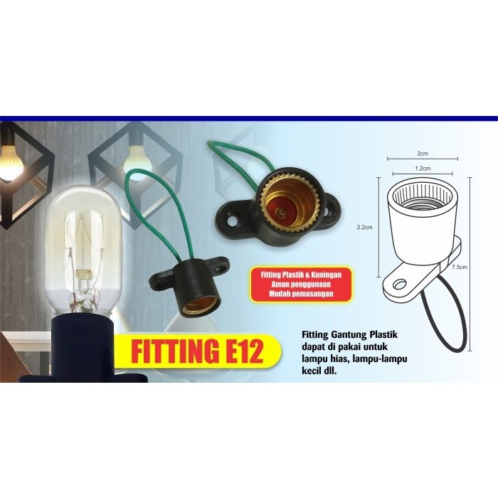 Fitting Lampu E12/E14 / Fitting Lampu Cabe / Dudukan Lampu Cabe Hias E12 /E14 PLASTIK