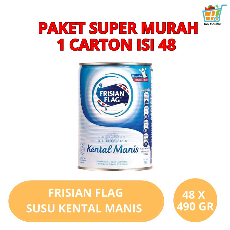 

Frisian Flag Kental Manis isi 48 x 490 Gram
