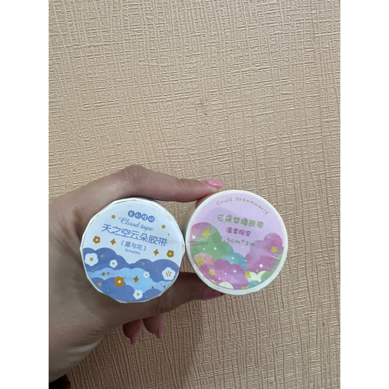 

Washi Tape Rolling Cloud Motif Awan - Selotip Washi Karakter Lucu Journaling - Cute Kawaii Aesthetic - Deco Masking DIY