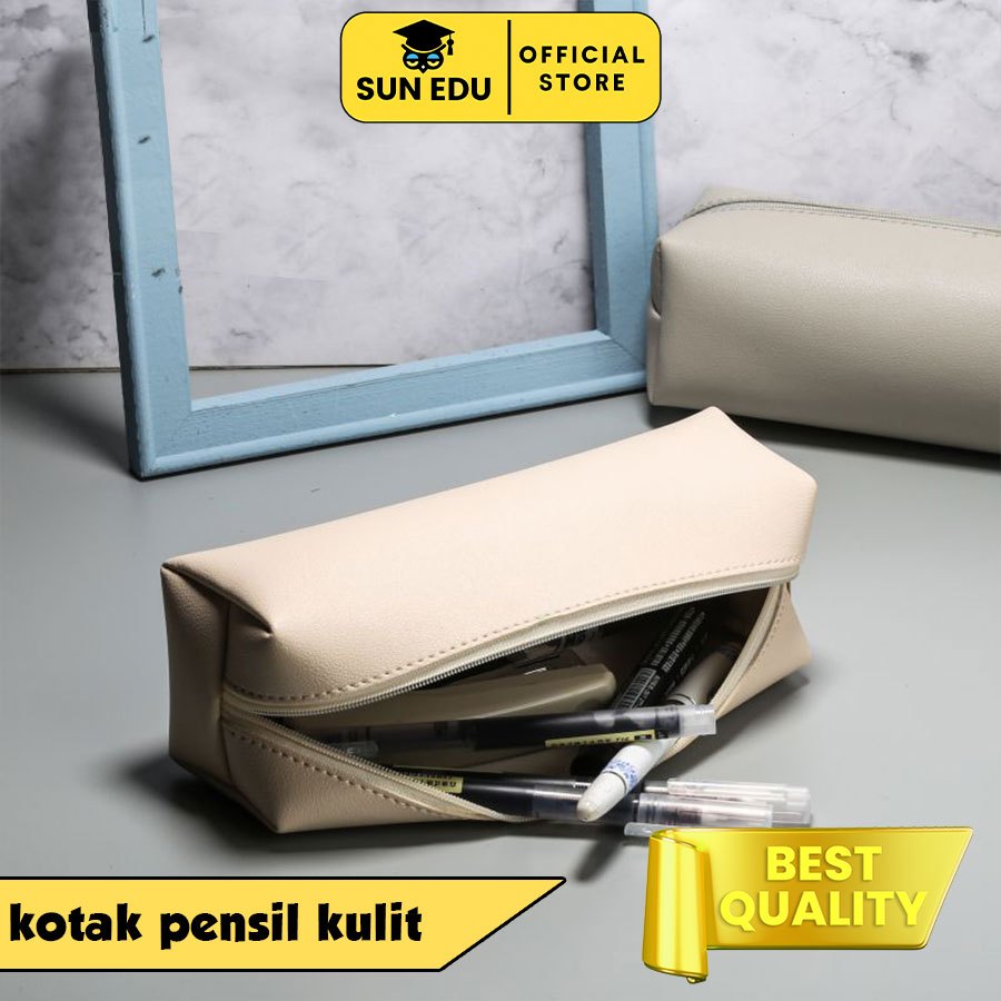 

Tempat pensil bahan kulit/ Pencil case korean style aesthetic