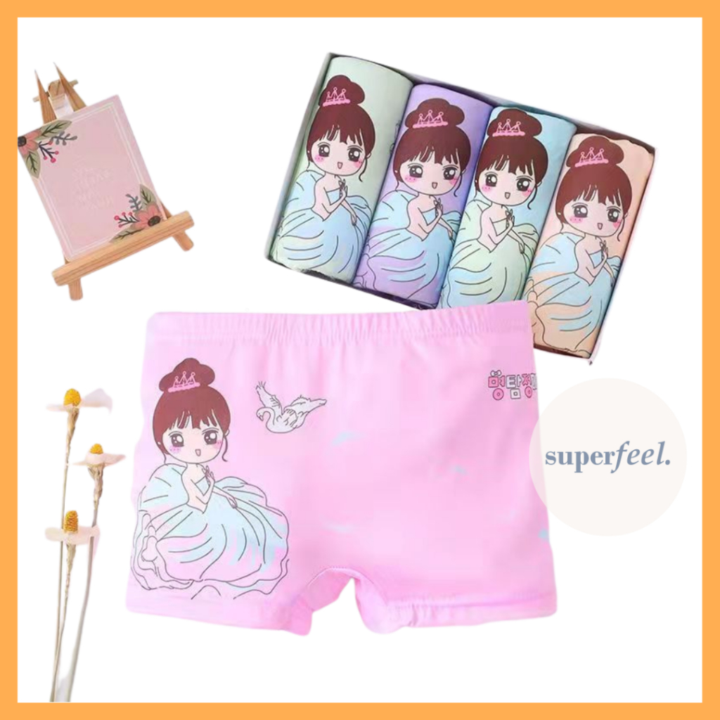 SFL CD BOXER ANAK KECIL PEREMPUAN BOCAH SEKOLAH MOTIF LUCU BAHAN KATUN COTTON CELANA DALAM KID CD KO